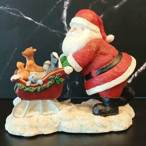 Russ Berrie Santa's Village Figurine "Dashing All The Way" Hand Painted